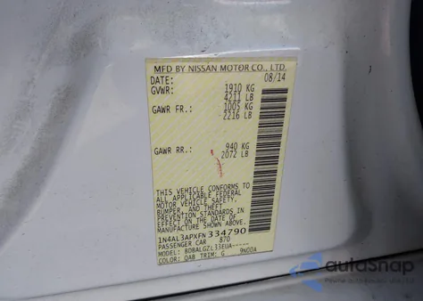 2015 Nissan Altima 2.5/2.5 S/2.5 Sl/2.5 Sv from USA, damaged, VIN 1N4AL3APXFN334790